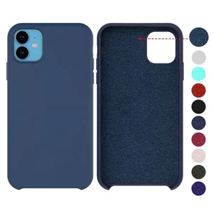 Liquid Silicone Gel Rubber Case Soft Microfiber Cloth Lining Cushion for 2019 Apple iPhone 11 Pro Max