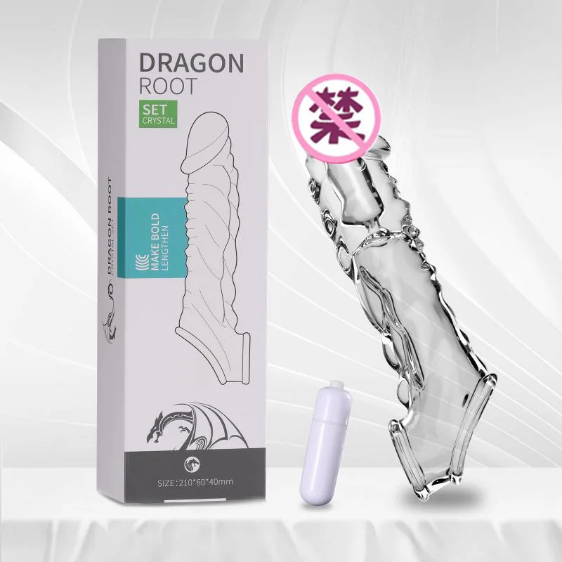 

Extend 8cm Penis Enlargement Sleeve Vibrator Cock Ring Reusable Condoms Sex Toys for Men G Spot Vibrating Delay Ejaculation%