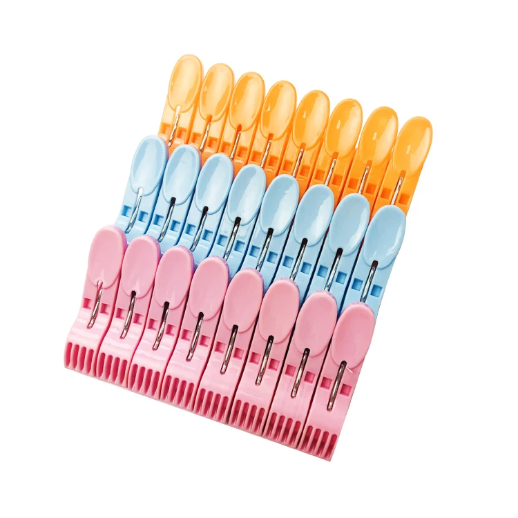 

Set of 24 Pcs Plastic Clothes Pegs Colorful Pegs, Pink/blue/orange