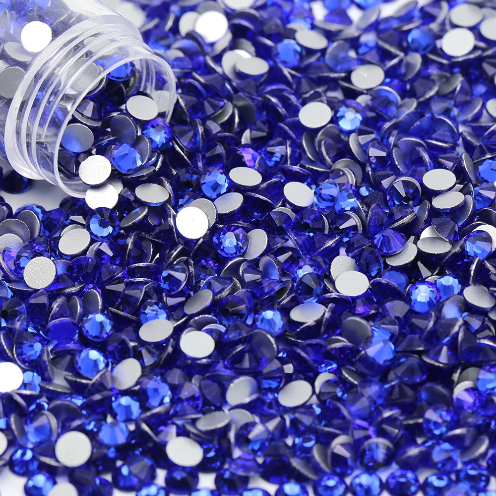 

Sapphire SS3 SS4 SS5 SS6 SS8 Crystal Flatback Stone Beads Non Hotfix Glass Nail Art Rhinestone