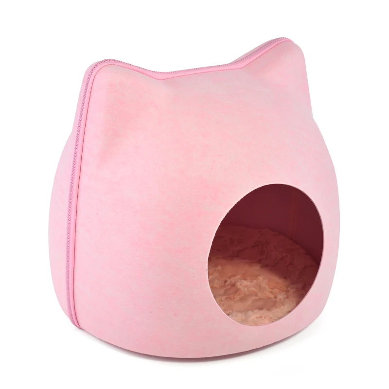 

Handmade Organic High Quality Removable Cushion Soft Padded High Quality Eco friendly Cat Cave, Light grey