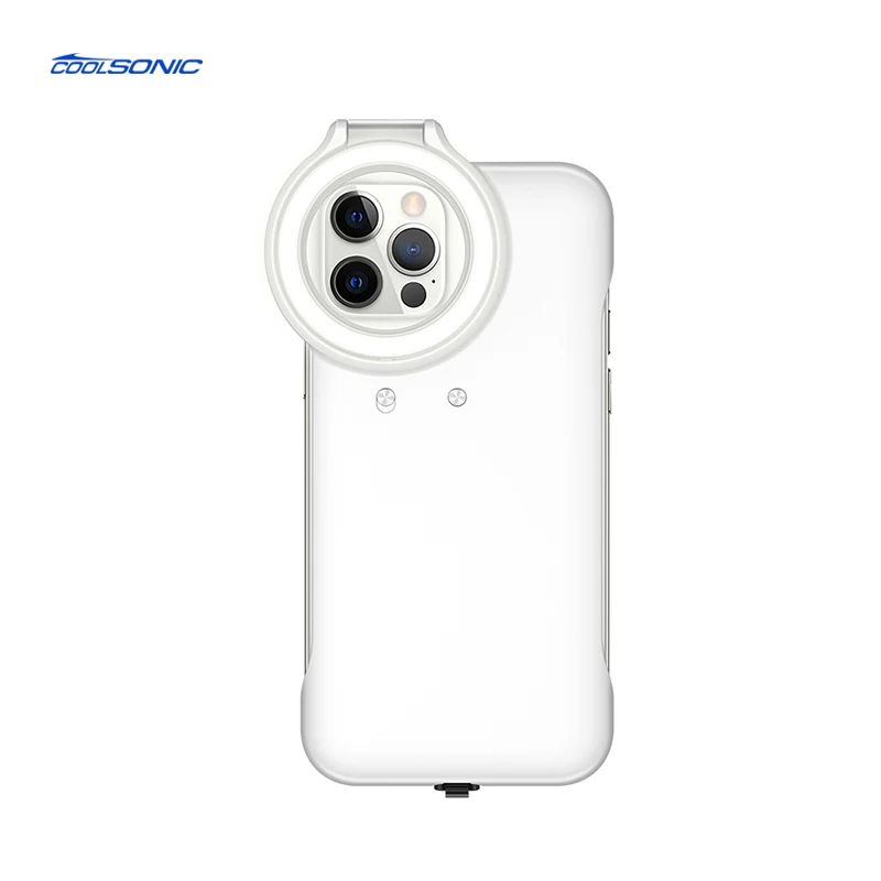 

Full Series Colorful Shockproof ABS PC Cover Cases LED Ring Light Phone Case For Iphone 12 PROMAX, Multi