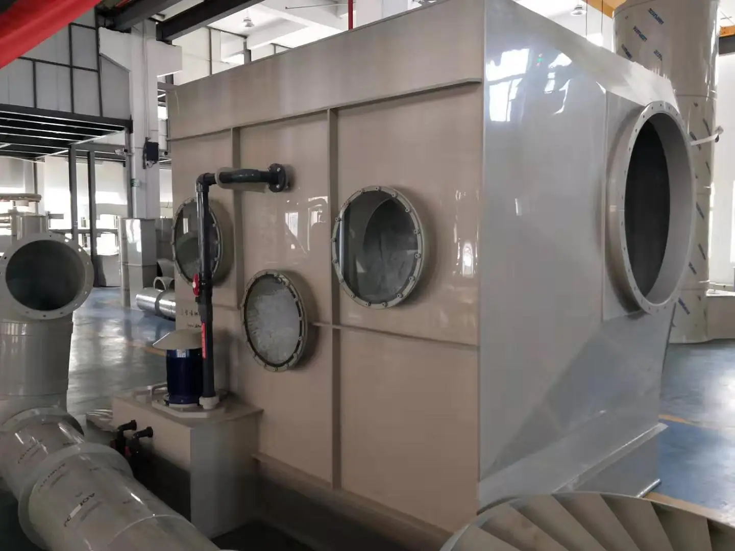 Horizontal Industry Plastic Spray Column/air Wet Scrubber Design For