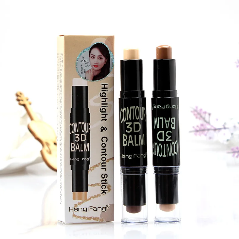 

Hengfang Stereo highlight double-headed contour stick Side Stick 3 shades Concealer shadow brightening repair bronzer contour