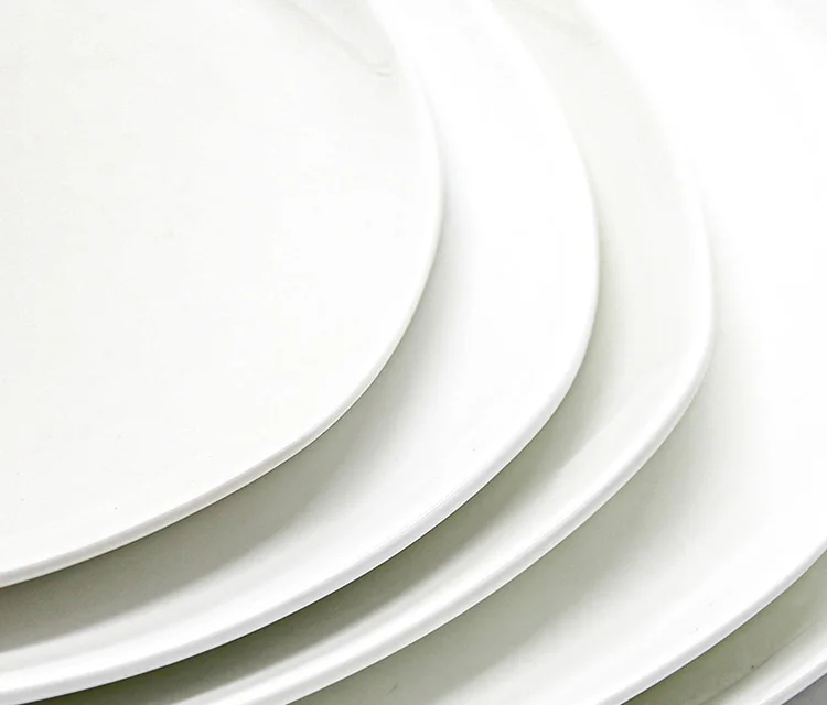Wholesale ceramic serving dish plate cheap bulk flat white porcelain dinner plates for wedding customized plates