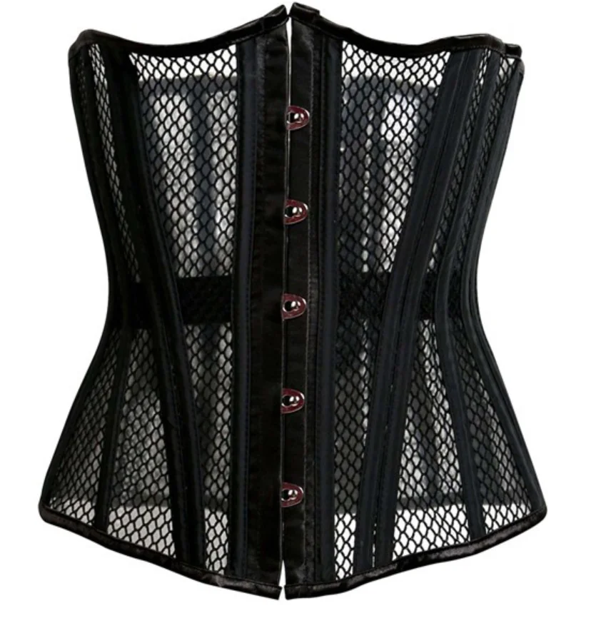 

20 Steel Plate Sexy Court Corset Breathable Hollow Out Corset Shaper Steel Bone Sexy Underwear Waist Trainer, Balck,white ,brown