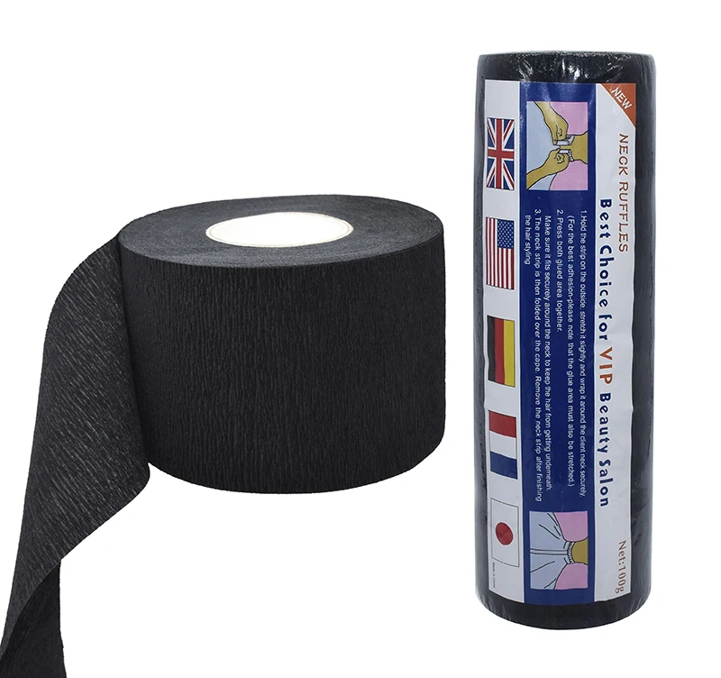 

Free Sample Professional Neck Paper Black Salon Barber Roll Hair Cutting Hairdressing Collar Accessory Necks Covering
