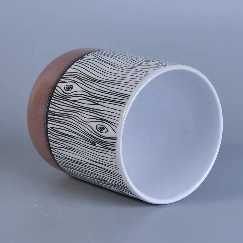 Customized enamel candle holder cylinder candle container home decor