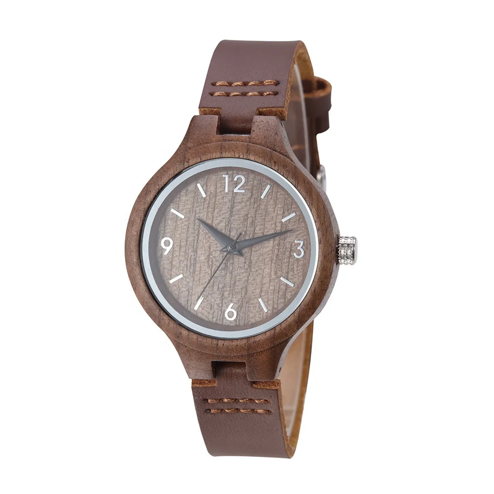 

Wholesale Walnut Slim Quartz Ladies Wooden Watches For Women Reloj Madera