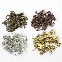 

40pcs Random Mixed Vintage Charms Lock Opener Key Metal Pendants For DIY Jewelry Making Bracelets Handmade Craft Decor G0527