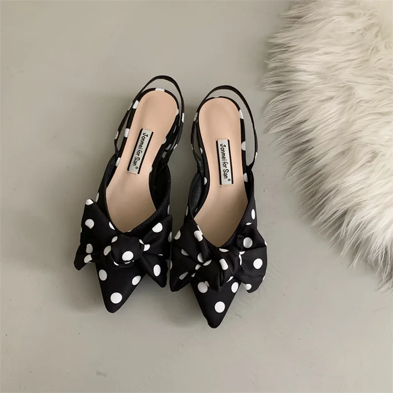 2022 new designer comfortable toe bow elegant flat shoes for ladies and women