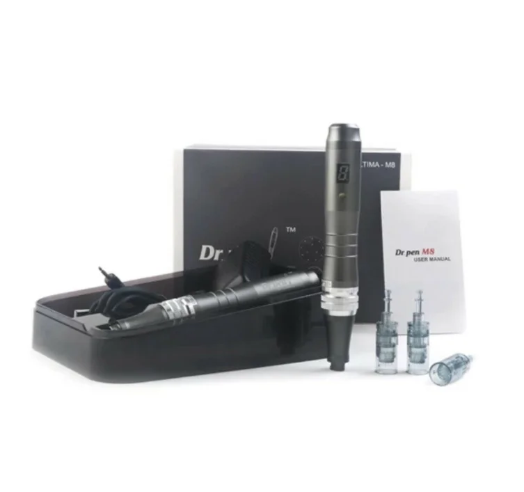 

Dr pen M8 Needles Wired or Wireless Beauty Salon Dermapen Microneedling 2.5mm Adjustable Anti Wrinkles, Gray