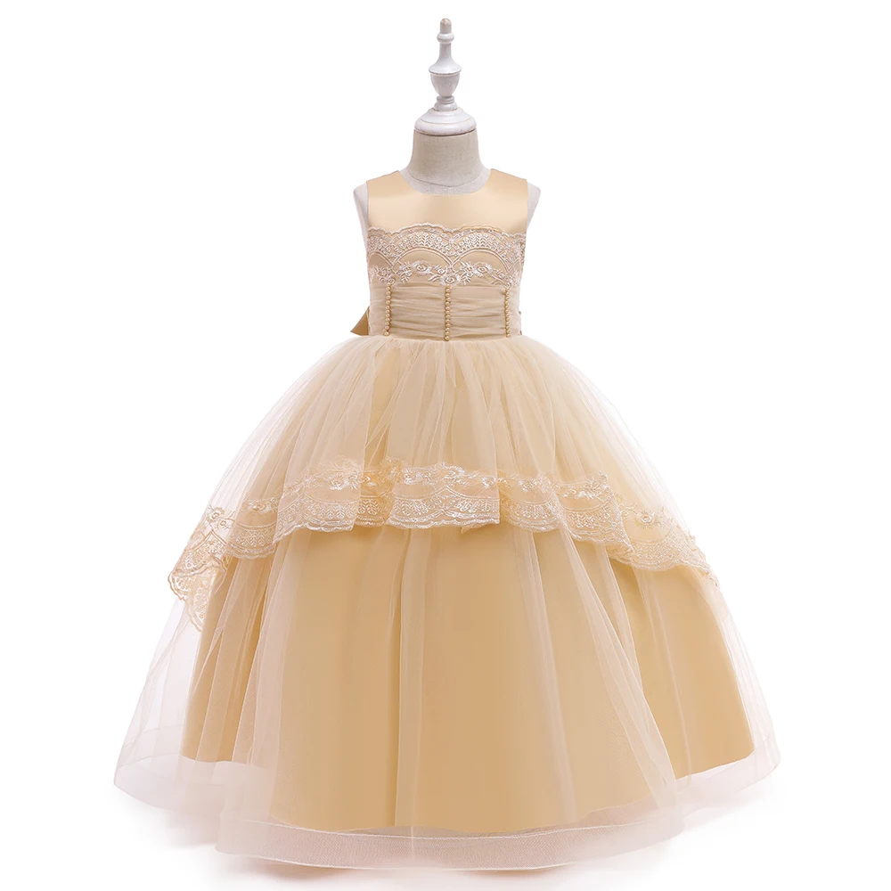 

MAQTZ Wholesale Kids Frocks Designs Children Clothes Girls Wedding Party Dress Teenager Girls Lace Dress for Children 120-170cm