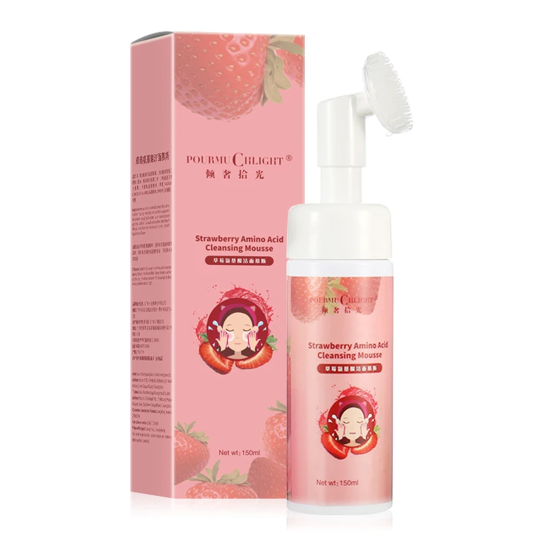 

Pourmu Chlight Amino Acid Strawberry Cleansing Mousse Gentle Moisturizing Foam Deep Cleansing Cleanser