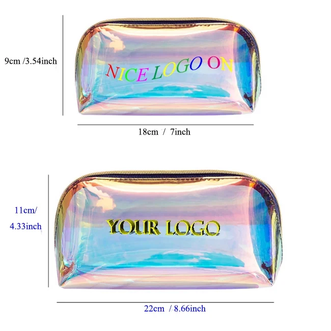 

Hot Selling transparent pvc make up bag waterproof customized TPU/PVC bag Holographic Makeup Bag