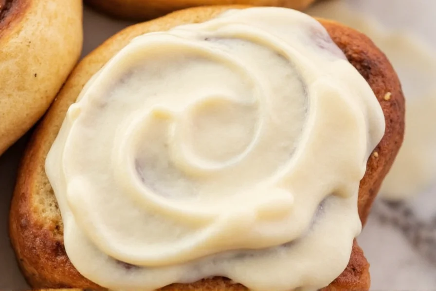 Close-up of cream cheese frosting ingredients measuring process