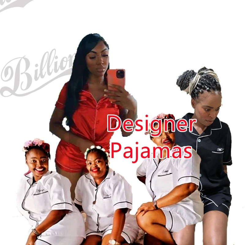 

Billions Spring 2021 Hot Sale Designer Silk Pajama Set Satin 3pcs Sets Matching Headband For Women, Picture shows
