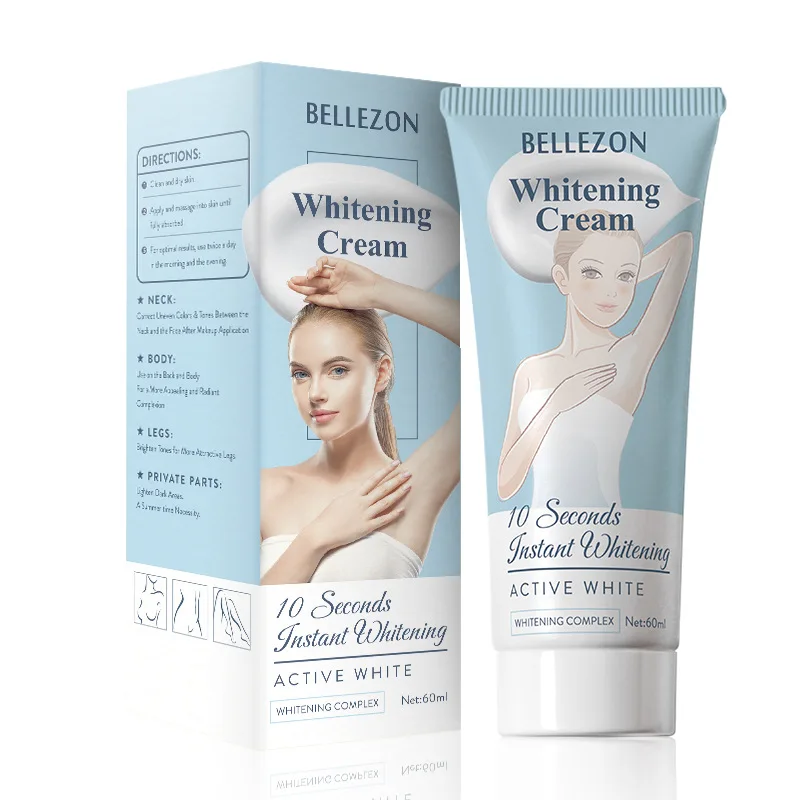 

10 Seconds Whitening Cream Legs Knees Private Parts Body 60ml Bellezon Armpits Whitening Cream Underarm Whitening Cream