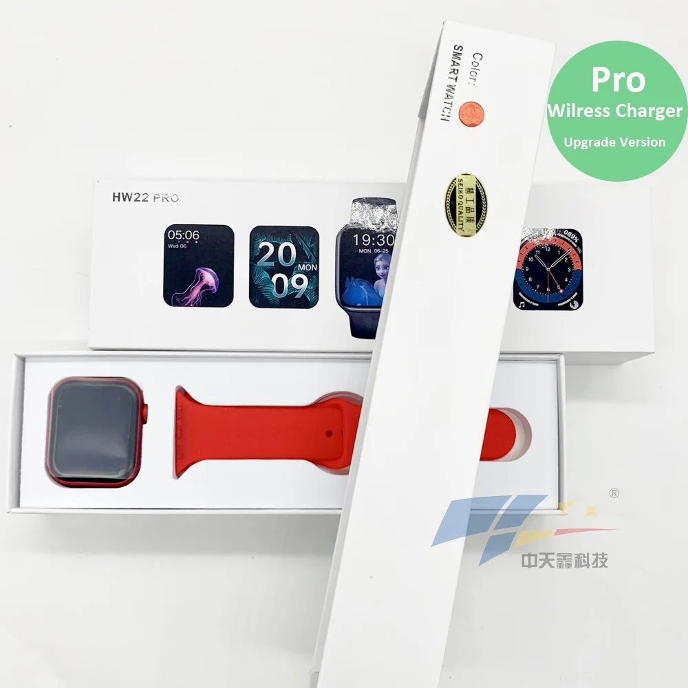

2021 full touch screen smart watch HW22 1.75 inch fitness watch waterproof smart Bracelet hw22 smart watch for men and women, Black/blue/pink/white