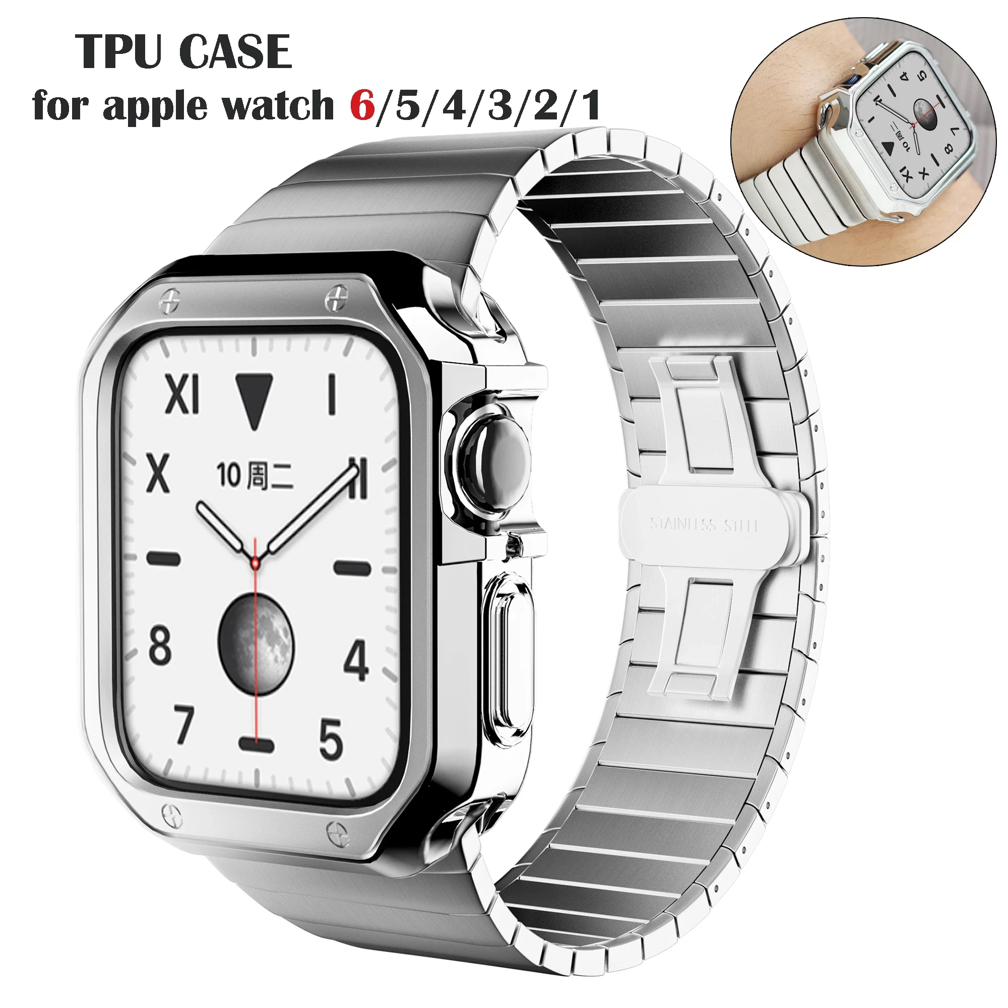 

Fashion silicone rubber Solf Tpu watch protector case For Apple watch clear frame screen Case Cover, Optional