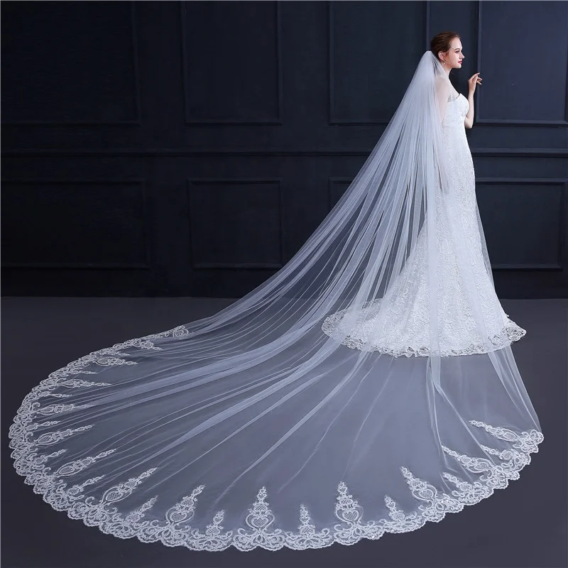 

Europe and the United States New Style Women 3m Wedding Bridal Veil Lace women Wedding Veil