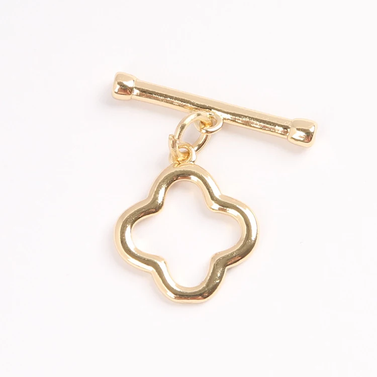 

XuQian DIY 18K Gold Jewelry Fingdings Heart Toggle Clasp for Making Bracelet