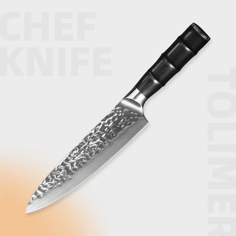 

Ready to ship 8 inch chef knife 5CR15MOV stainless steel Pakka wooden Black handle kitchen knife