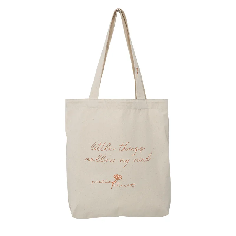 

Custom Printed Long Handle Natural Shopping Cotton Canvas Tote Bag