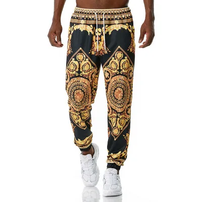 

British Style Vasaki Medusa Court Baroque Full flower Retro Printing Street Wear Pants