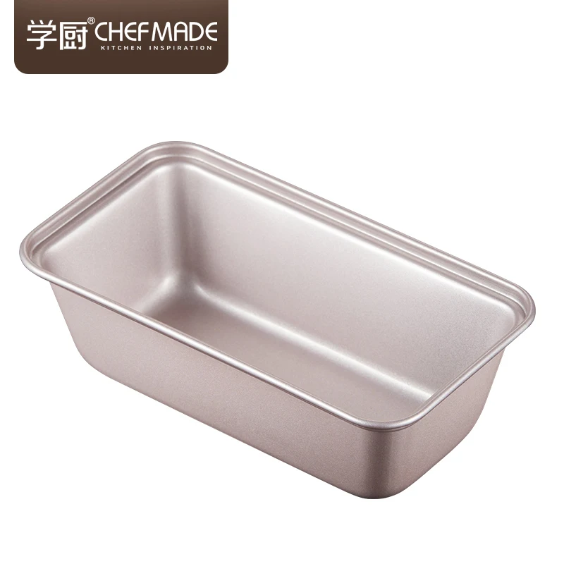 

CHEFMADE 4pcs/set Mini Loaf Pan 6-Inch Non-Stick Rectangle Bread Meat Bakeware Baking Bread Tray Loaf Pan Set For Oven, Champagne gold