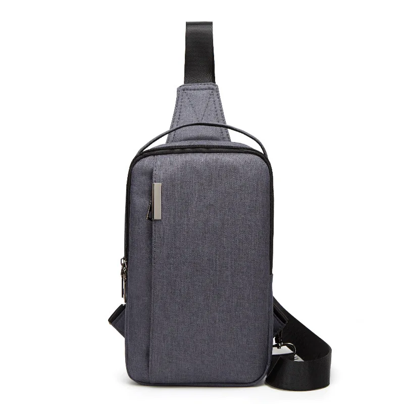 

Men's Chest Bag Canvas Small Backpack Casual One-shoulder Messenger Multifunctional Outdoor, Black,gray