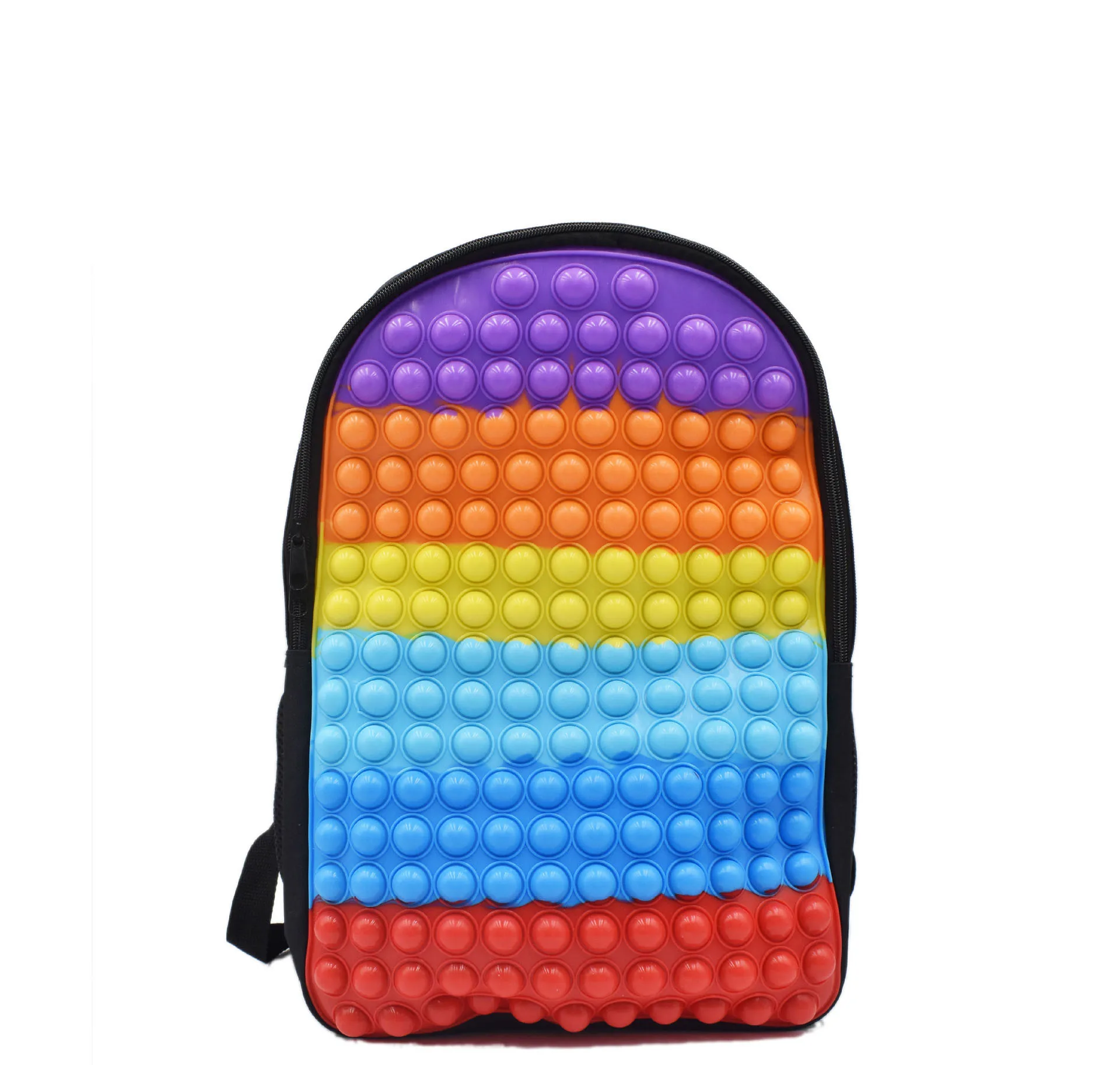 

New Arrivals Popular Bubble Sensory Silicone Kids School Bag Pop Fidget Push Bubble Backpack