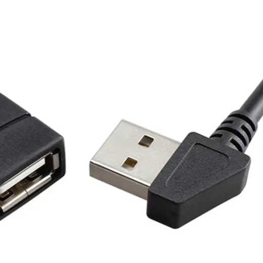 

25cm black color angle USB 2.0 A male to USB 2.0 A female with panel mount screw cable top quality 2021