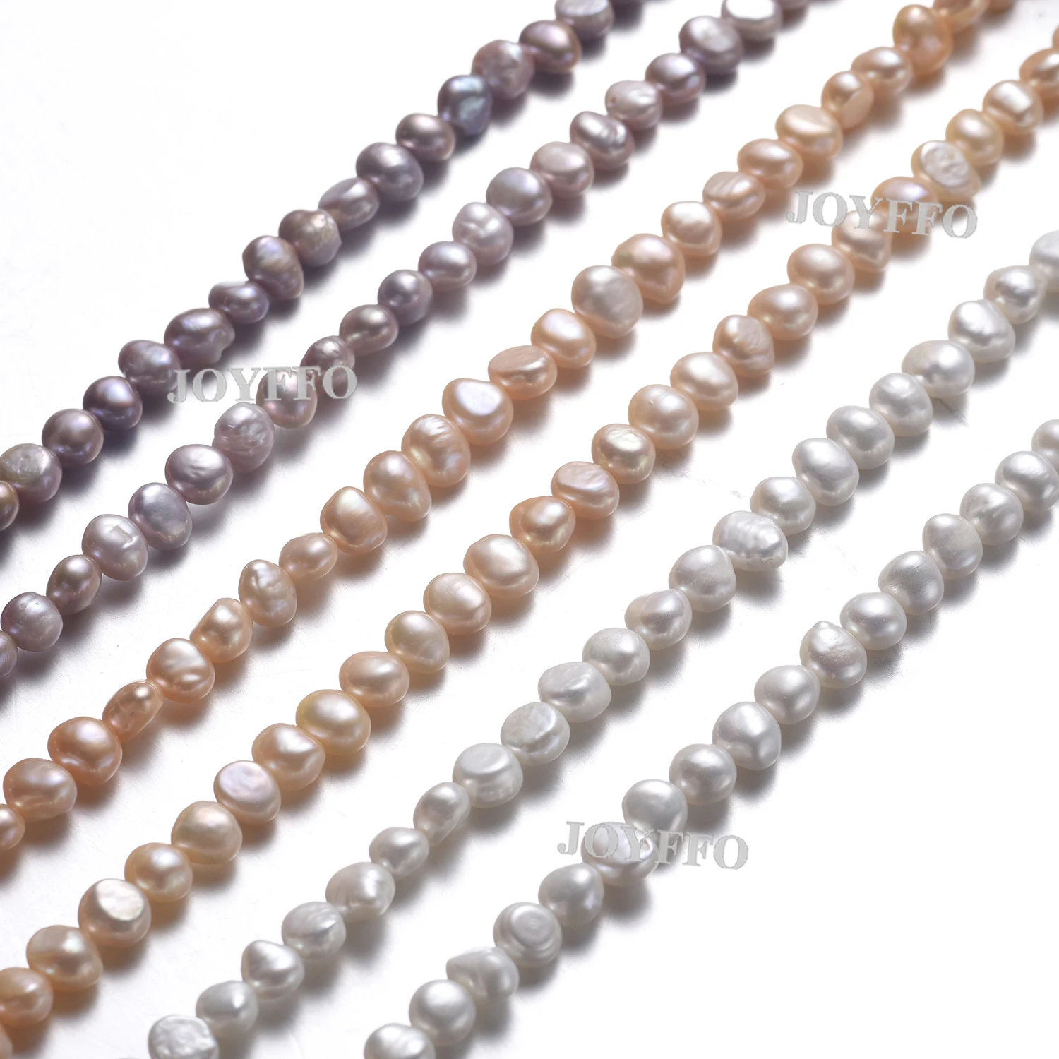 

New Arrival 7mm 8mm Long Oval Pearls Beads Colorful Natural Freshwater Loose Pearls For Jewelry Findings, White