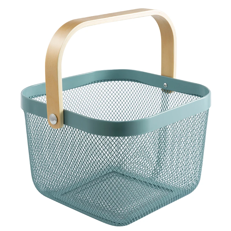 

Multifunctional home collection basket metal mesh wire storage basket