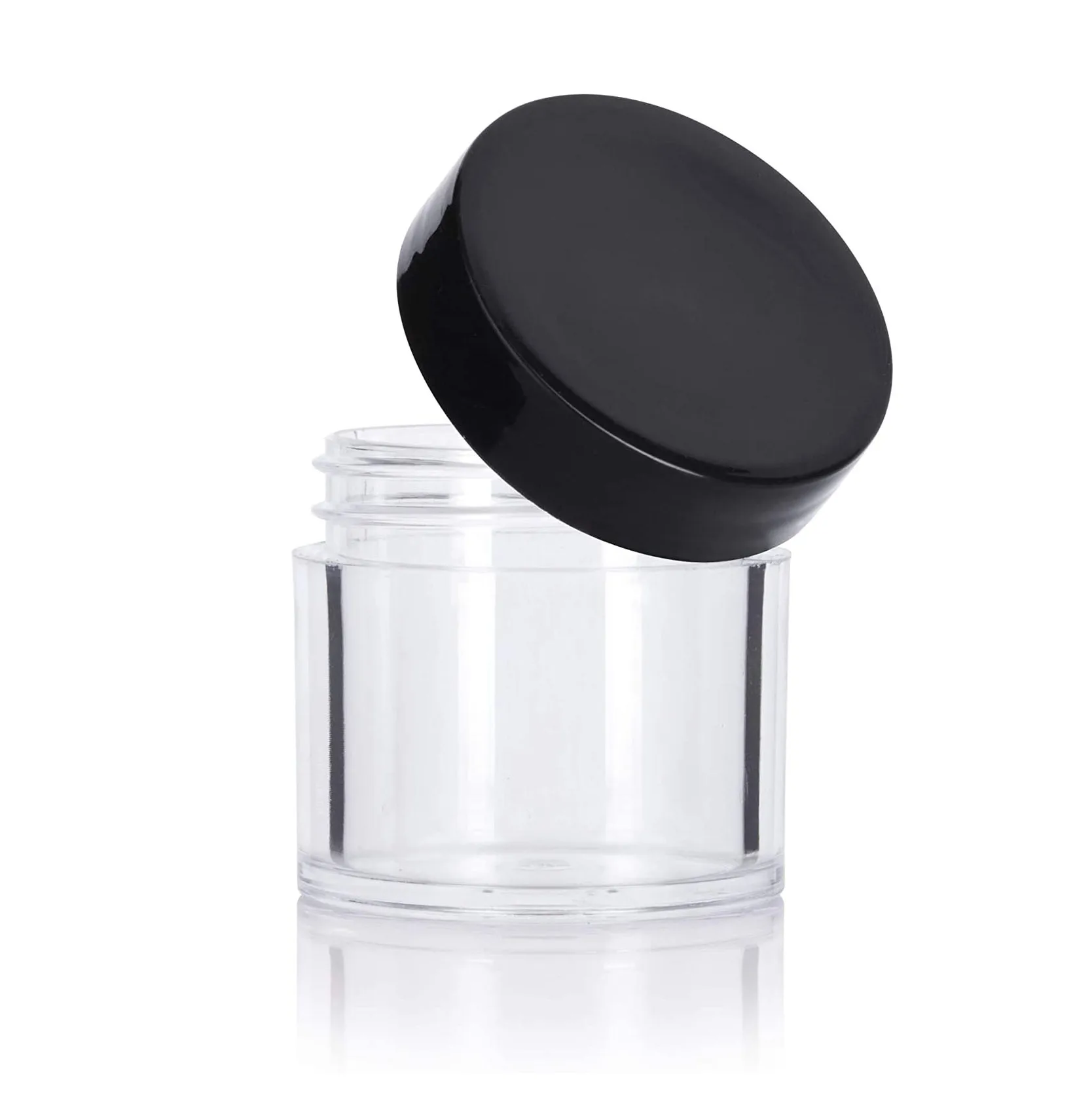 

Pot container 1 oz 30 ml thick wall clear transparent plastic cosmetic jar with lid for make up cosmetics