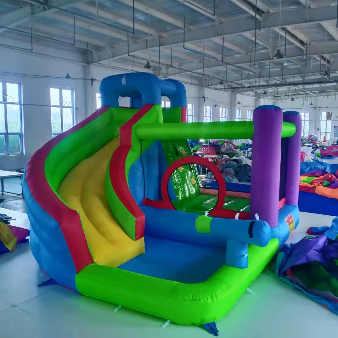 

DREAM KIDDIE TOYS Cheap Residential inflatable water slide with water sprayer, Colorful or as your request