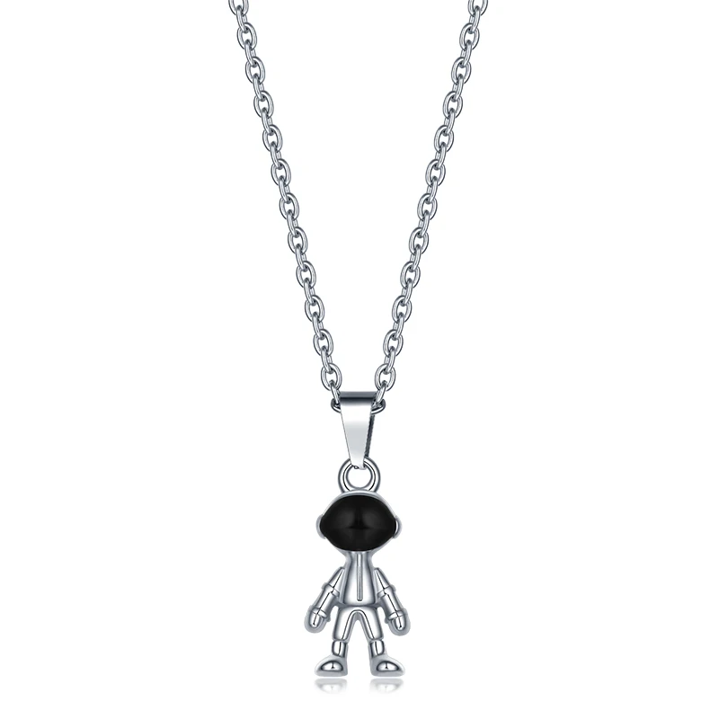 

Stainless Steel Necklace Student Hip Hop Fashion Trendy Brand Jewelry Astronaut Pendant Titanium Steel