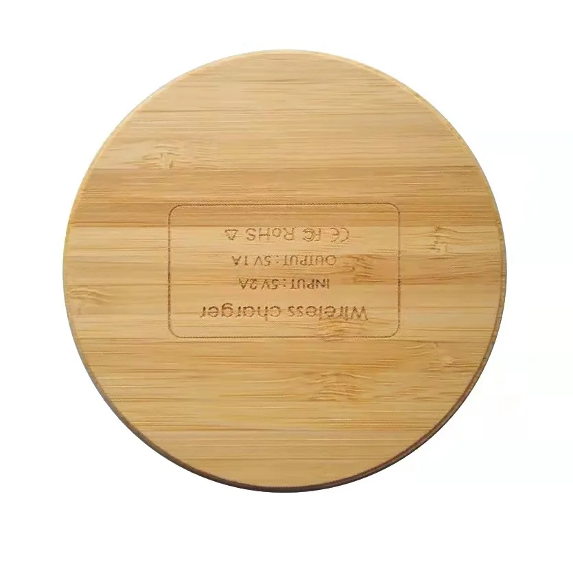 

Wholesale 5W 10W 15W Various Shape Wireless Charger Wood bamboo wireless phone charger For smart Phone