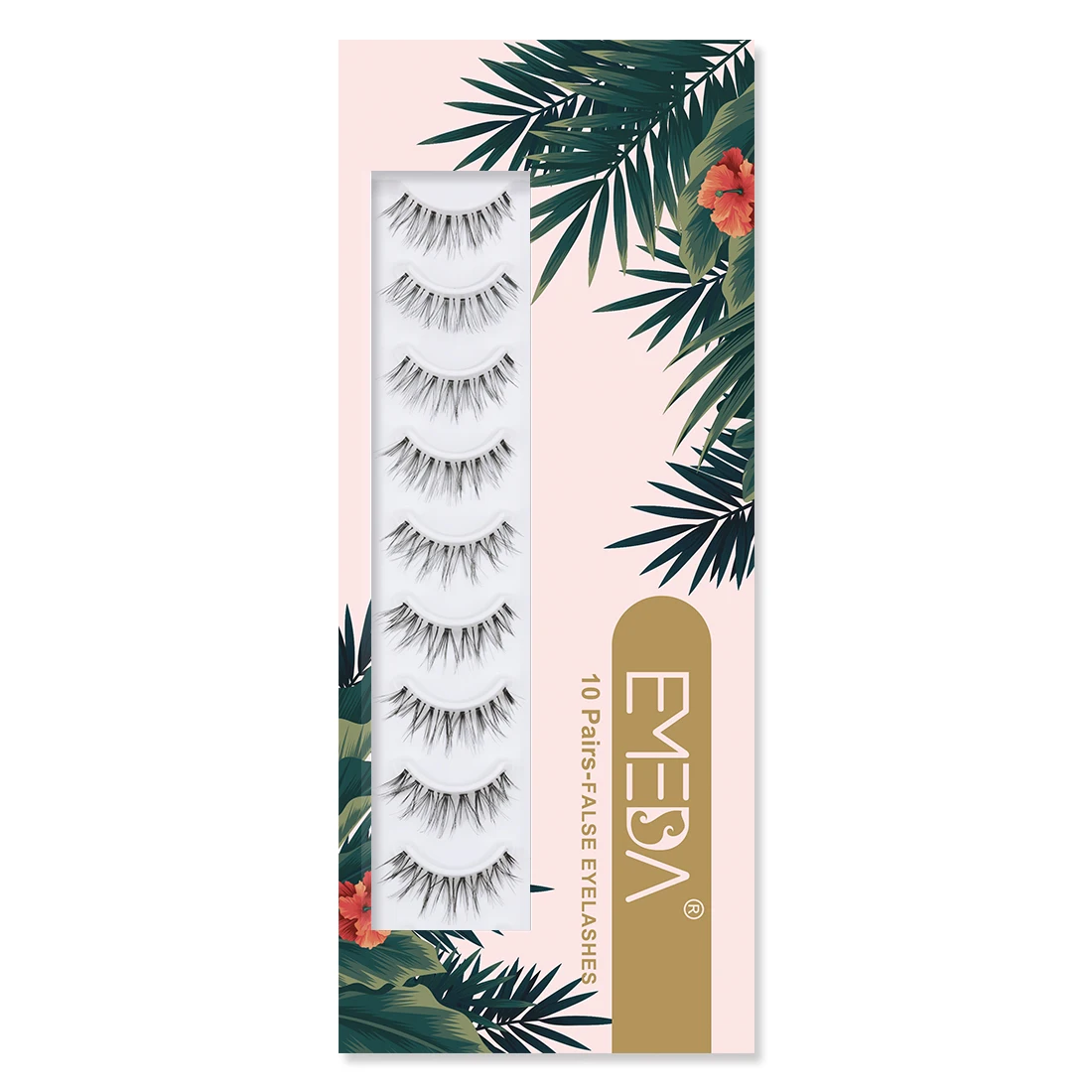 

EMEDA X02 3D faux lashes strips 10 pairs custom packaging box In stock, Black