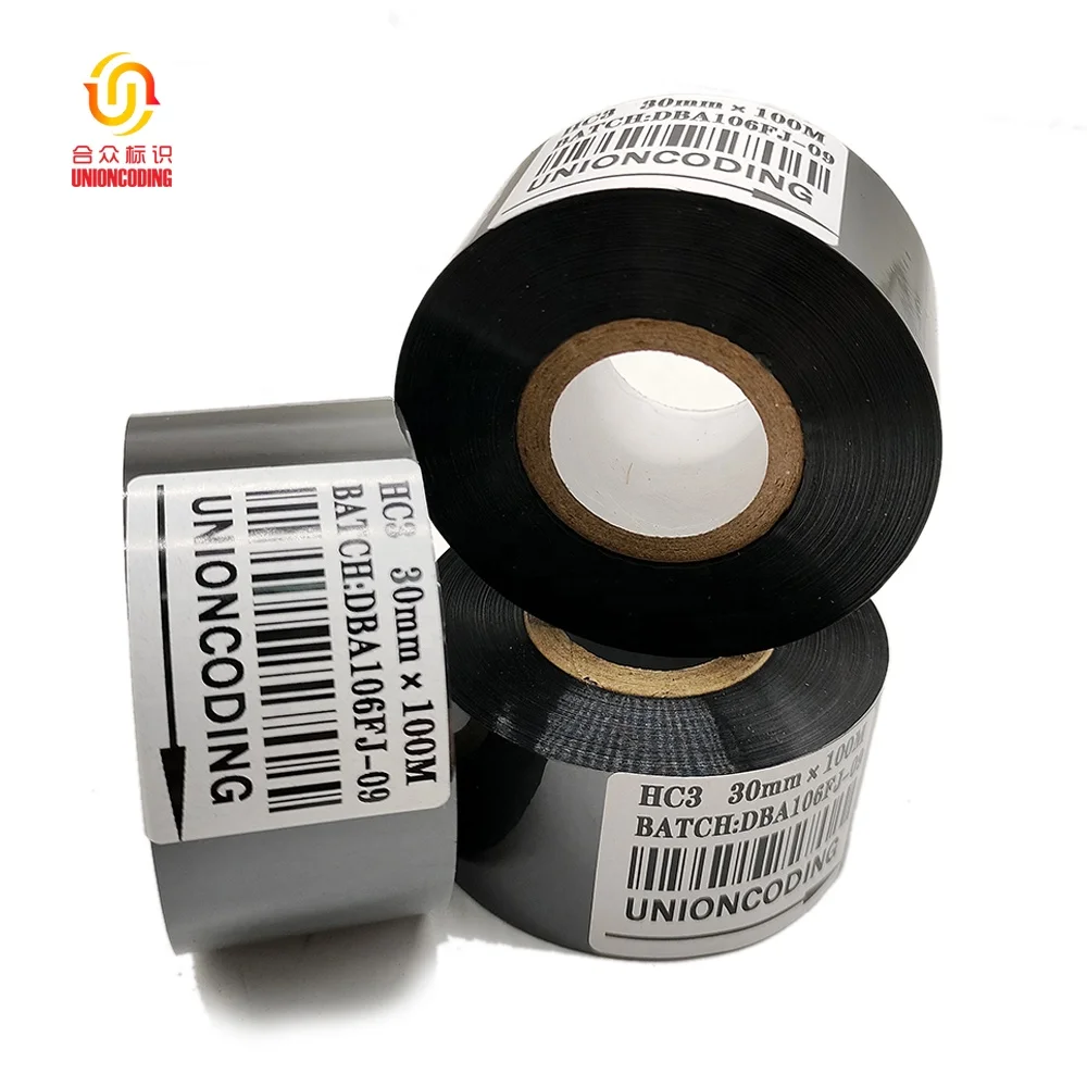 

UNIONCODING Black 30mm 100M date coding machine hot stamping ribbon coding foil