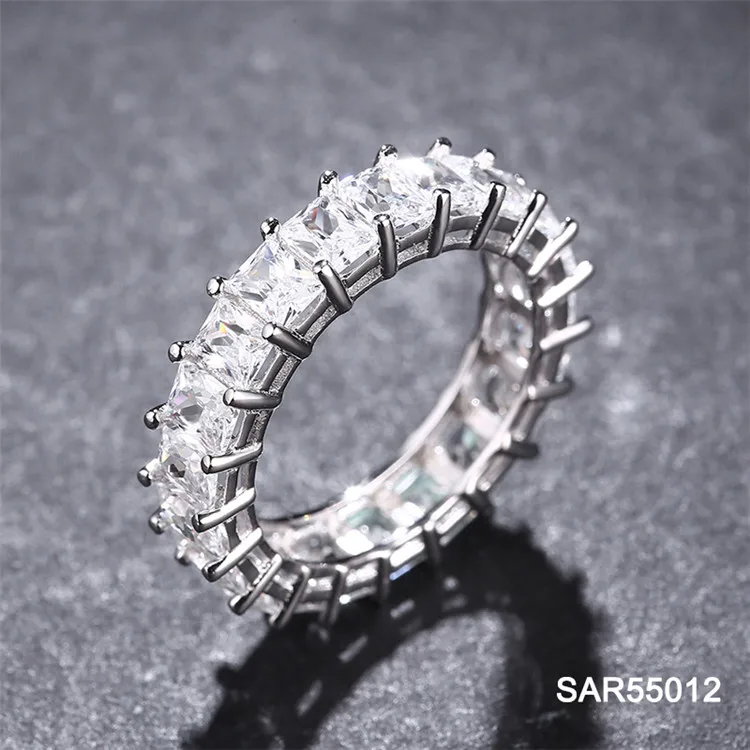 

Seven A SAR550128 2020 jewelry Eternity band wedding ring CZ 925 silver engagement zircon rings band for women