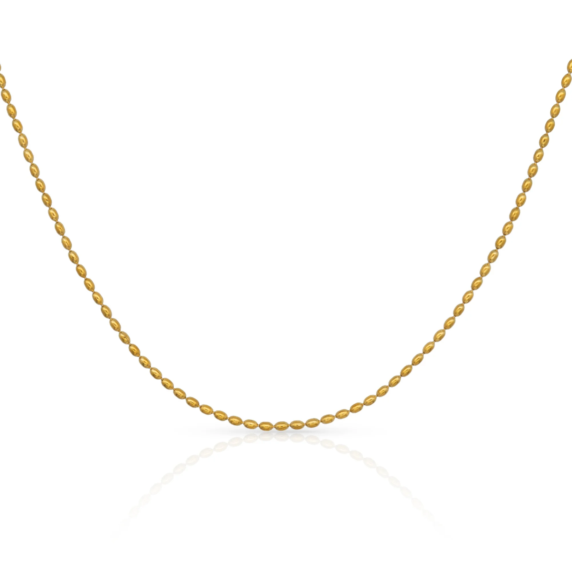 Chris April in stock fashion jewelry PVD gold plated 316L stainless steel unfade simple beads chain Necklace for women