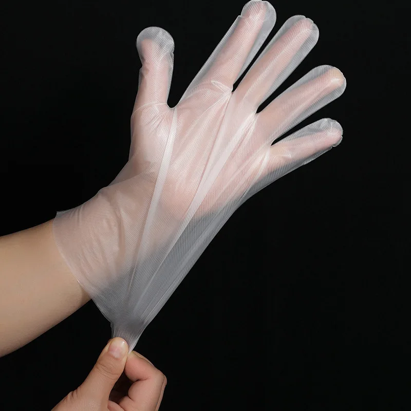 

wholesale food service plastic disposable cpe folded gloves, Transparent