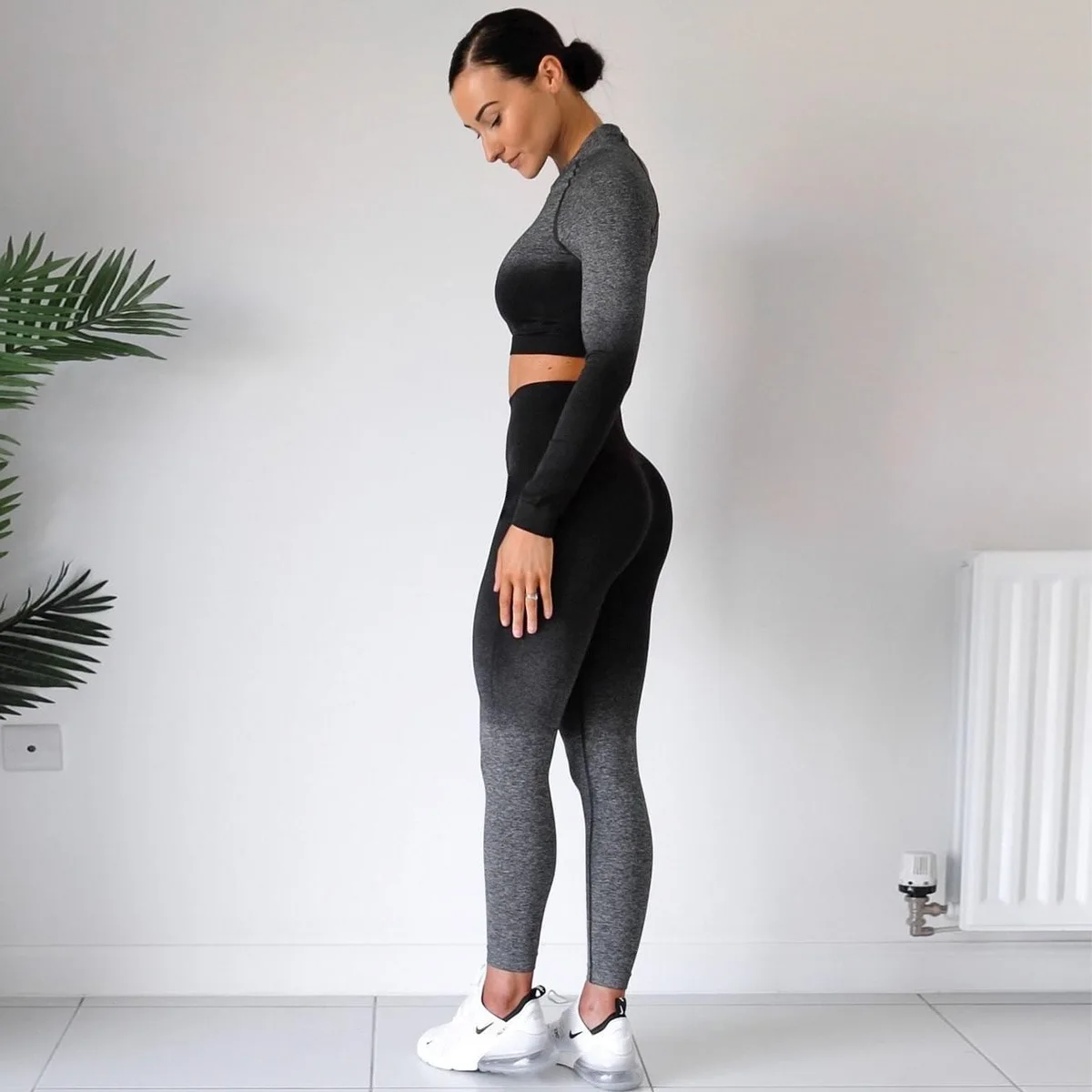 

2020 The New Custom High Waist Mesh Long Sleeve Sports Running Thin Fitness Plus Size Sports Suits yoga set, Customized
