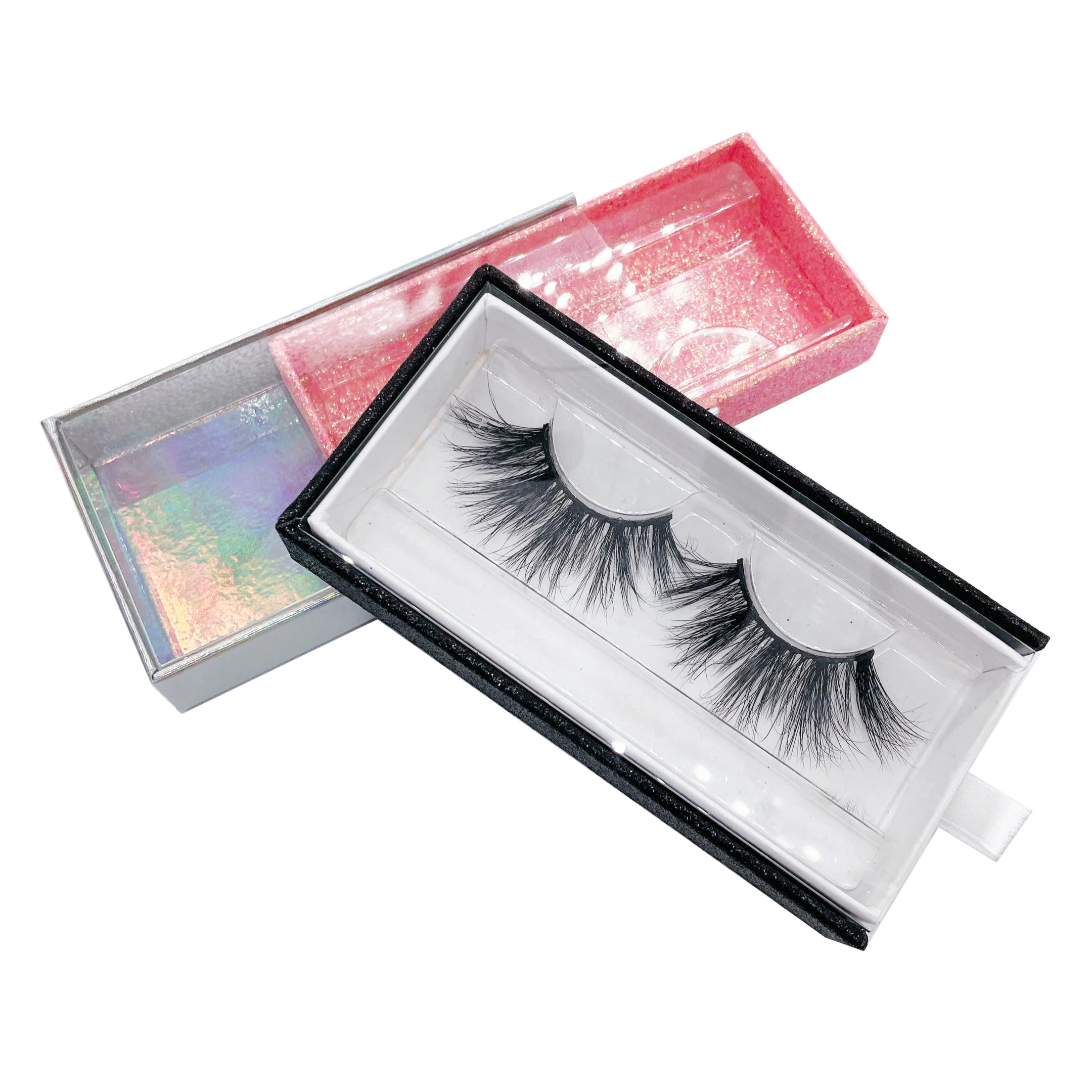 

2021 new arrivals natural long faux mink 5d full strip lashes 3d synthetic fiber mink eyelashes, Black color