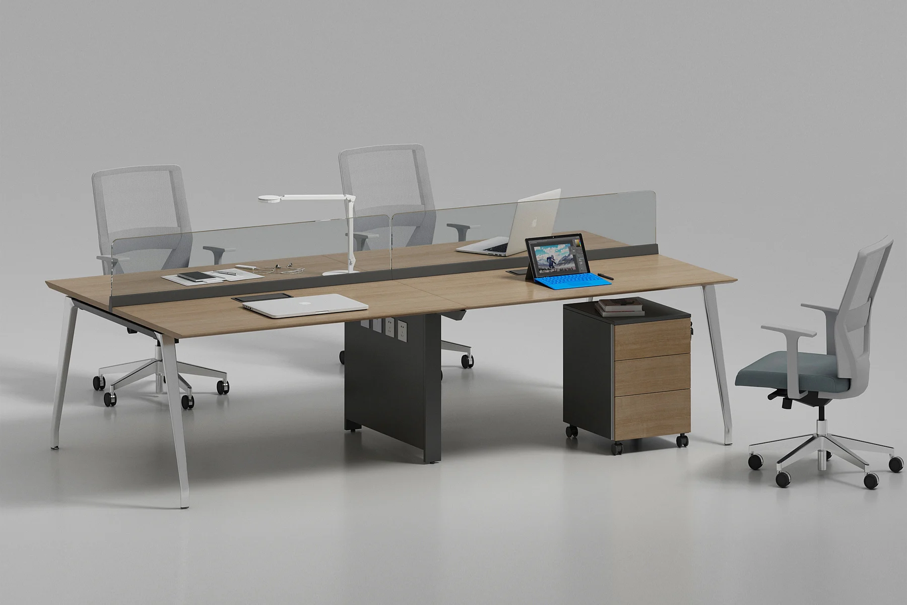 High Quality Modern Office Furniture Two Person Linear Staff Office