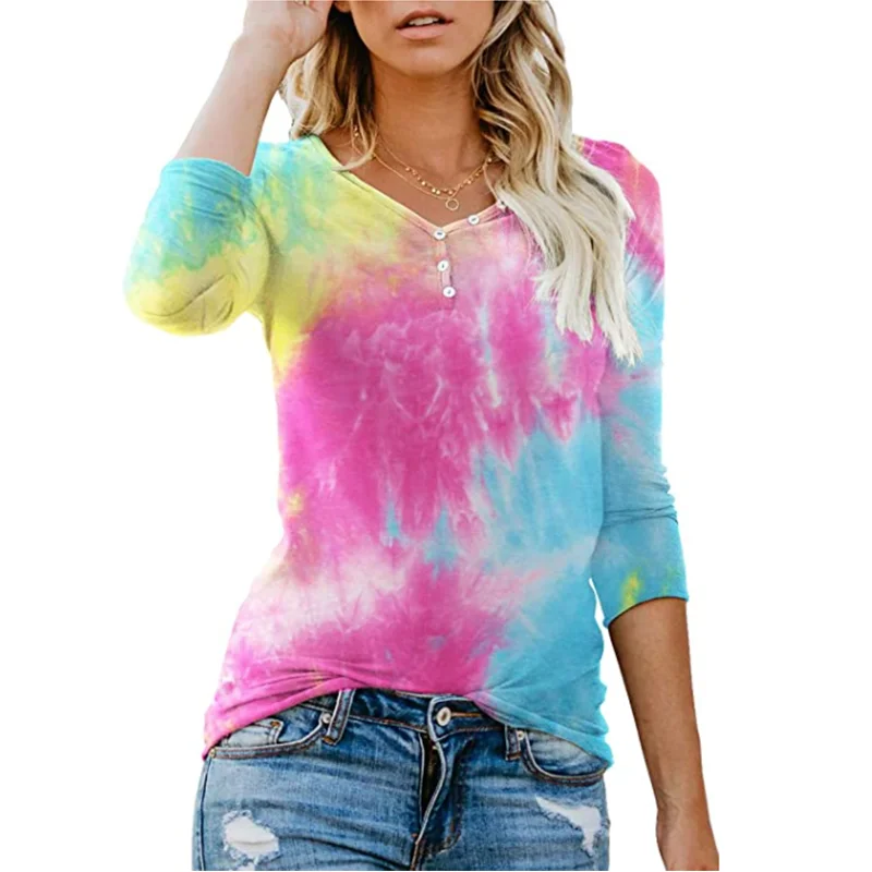 

Women's casual V-neck sweater button-down long sleeve pullover