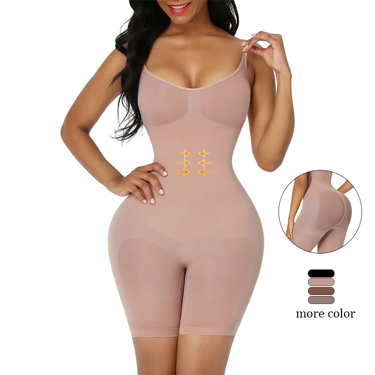 

Elasticity Compression High Waist Tummy Control Slimming Seamless Body Shaper Shapewear Bodysuit, As show