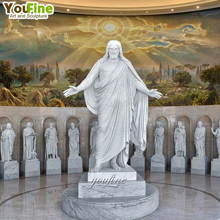 Classical Religious Catholic Christ  Life Size White Marble Jesus Statues Sculpture